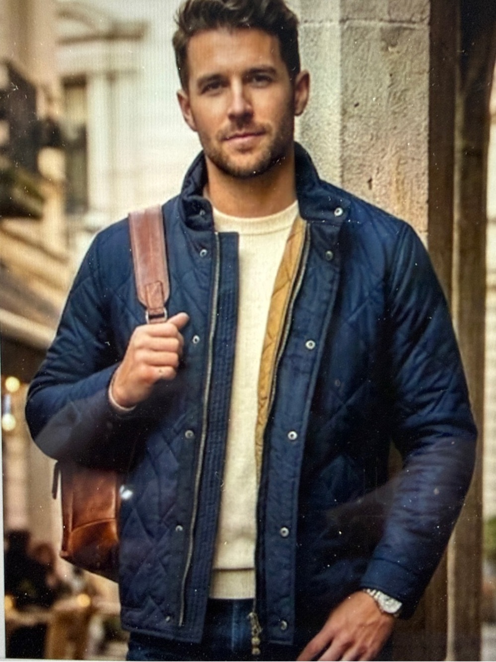 J. Crew Navy Quilted Puffer Jacket